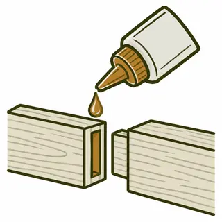 Holzverbindung am Stuhl verleimen